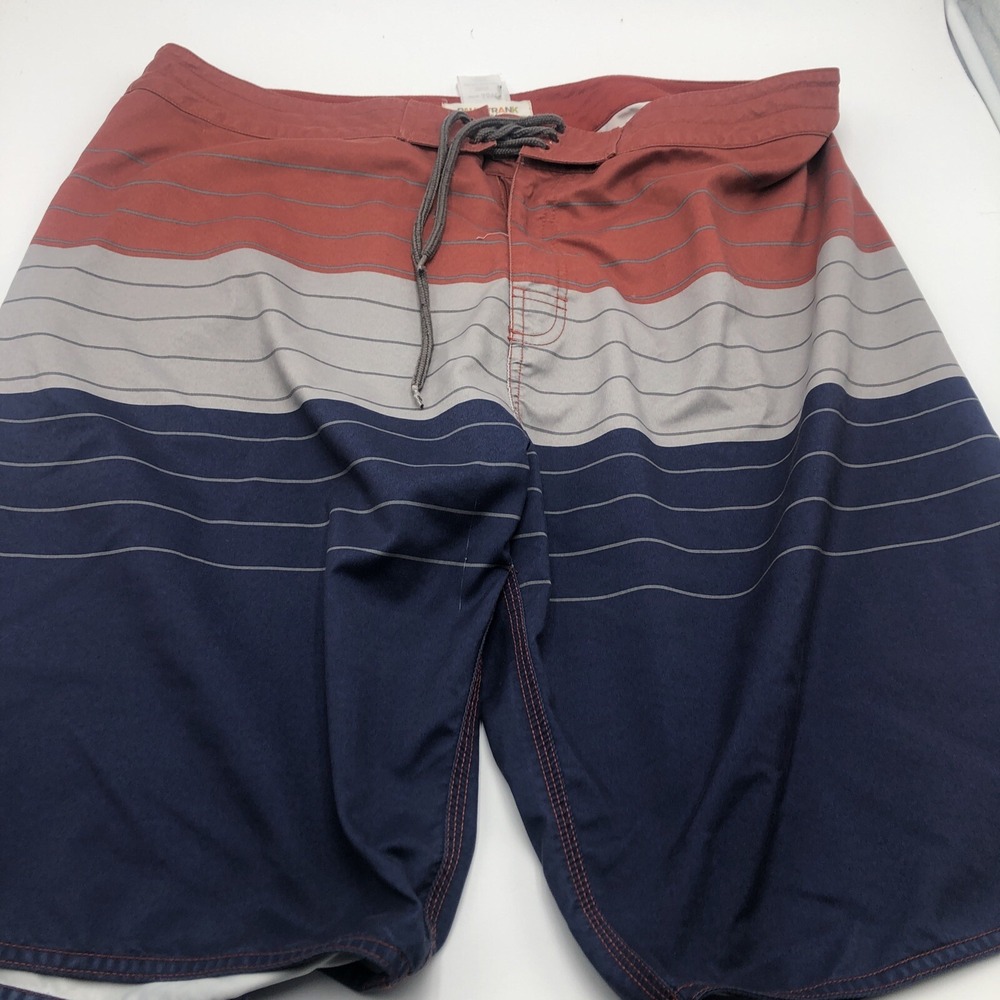 Paul Frank Shorts Mens 38 Multi Colored Stripe Red Blue Loop Tie Front‎ Waist